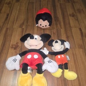 Disney Black, Red and Yellow Mickey Mouse Plush Set